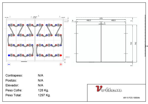 Plano Batería 48V Tracción