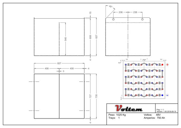 plano cofre bateria carretilla 48v 750ah voltem