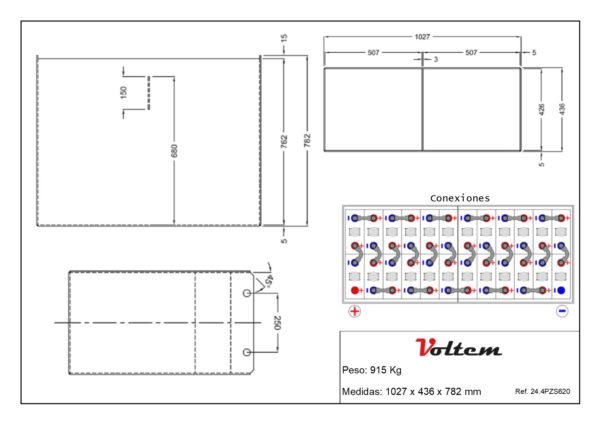 plano bateria traccion 48v 620ah voltem