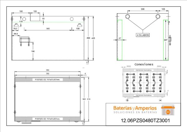 Battery for Forklift Battery 24V 480Ah - Image 3