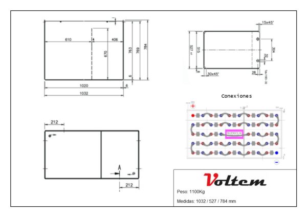 Plano Batería 48V 775Ah